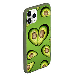 Чехол iPhone 11 Pro матовый Люблю авокадо, цвет: 3D-темно-зеленый — фото 2