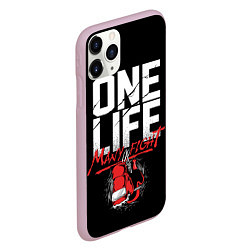 Чехол iPhone 11 Pro матовый One Life Many Fight, цвет: 3D-розовый — фото 2