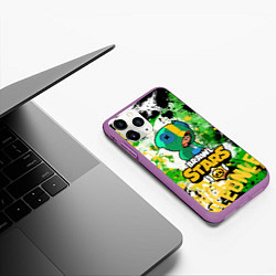 Чехол iPhone 11 Pro матовый Brawl Stars Leon, цвет: 3D-фиолетовый — фото 2