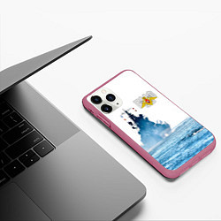 Чехол iPhone 11 Pro матовый ВМФ, цвет: 3D-малиновый — фото 2