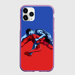 Чехол iPhone 11 Pro матовый Борьба, цвет: 3D-фиолетовый