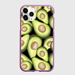 Чехол iPhone 11 Pro матовый Avocado background, цвет: 3D-фиолетовый