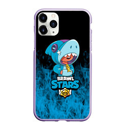 Чехол iPhone 11 Pro матовый Brawl stars leon shark