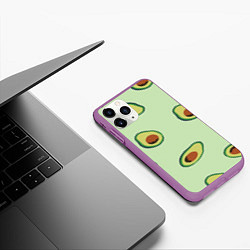 Чехол iPhone 11 Pro матовый АВОКАДО, цвет: 3D-фиолетовый — фото 2
