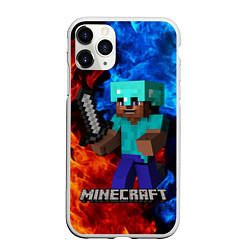 Чехол iPhone 11 Pro матовый MINECRAFT, цвет: 3D-белый