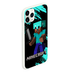 Чехол iPhone 11 Pro матовый MINECRAFT, цвет: 3D-белый — фото 2