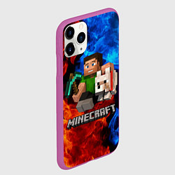 Чехол iPhone 11 Pro матовый MINECRAFT, цвет: 3D-фиолетовый — фото 2
