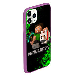 Чехол iPhone 11 Pro матовый MINECRAFT, цвет: 3D-фиолетовый — фото 2