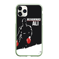 Чехол iPhone 11 Pro матовый Muhammad Ali, цвет: 3D-салатовый