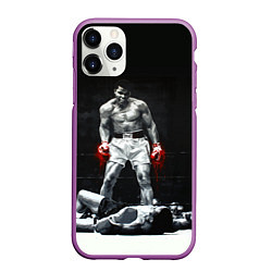 Чехол iPhone 11 Pro матовый Muhammad Ali, цвет: 3D-фиолетовый