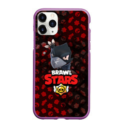 Чехол iPhone 11 Pro матовый BRAWL STARS:CROW, цвет: 3D-фиолетовый