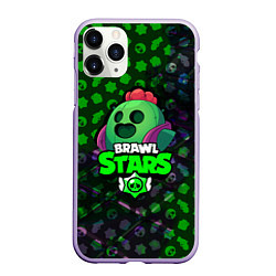 Чехол iPhone 11 Pro матовый BRAWL STARS:SPIKE, цвет: 3D-светло-сиреневый