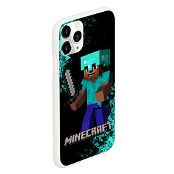 Чехол iPhone 11 Pro матовый MINECRAFT, цвет: 3D-белый — фото 2