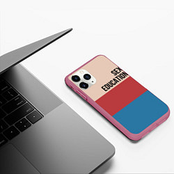 Чехол iPhone 11 Pro матовый Половое воспитание, цвет: 3D-малиновый — фото 2
