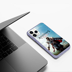 Чехол iPhone 11 Pro матовый Assassins Creed, цвет: 3D-светло-сиреневый — фото 2