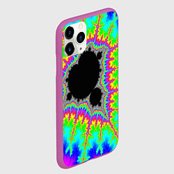 Чехол iPhone 11 Pro матовый Фрактальная кислотная черная дыра - множество Манд, цвет: 3D-фиолетовый — фото 2