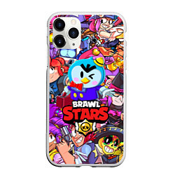 Чехол iPhone 11 Pro матовый BRAWL STARS MRP, цвет: 3D-белый