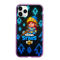 Чехол iPhone 11 Pro матовый Brawl Stars Dragon Knight Jessie, цвет: 3D-фиолетовый