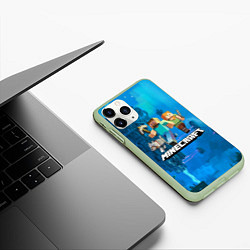 Чехол iPhone 11 Pro матовый Minecraft Майнкрафт, цвет: 3D-салатовый — фото 2