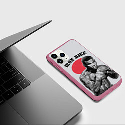 Чехол iPhone 11 Pro матовый Iron Mike, цвет: 3D-малиновый — фото 2