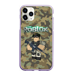 Чехол iPhone 11 Pro матовый Roblox 23 February Camouflage, цвет: 3D-светло-сиреневый