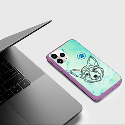 Чехол iPhone 11 Pro матовый Корги, цвет: 3D-фиолетовый — фото 2