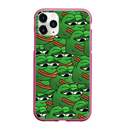 Чехол iPhone 11 Pro матовый Pepe The Frog, цвет: 3D-малиновый