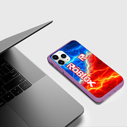 Чехол iPhone 11 Pro матовый ROBLOX, цвет: 3D-фиолетовый — фото 2