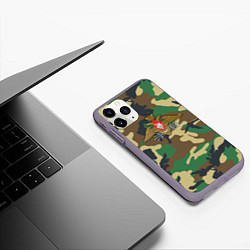 Чехол iPhone 11 Pro матовый Камуфляж Войска связи, цвет: 3D-серый — фото 2