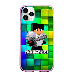 Чехол iPhone 11 Pro матовый Minecraft Майнкрафт, цвет: 3D-розовый