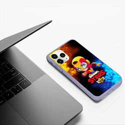 Чехол iPhone 11 Pro матовый Brawl Stars MAX, цвет: 3D-светло-сиреневый — фото 2