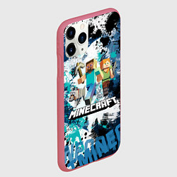 Чехол iPhone 11 Pro матовый Minecraft Майнкрафт, цвет: 3D-малиновый — фото 2
