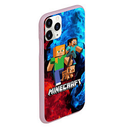 Чехол iPhone 11 Pro матовый Minecraft Майнкрафт, цвет: 3D-розовый — фото 2