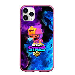 Чехол iPhone 11 Pro матовый BRAWL STARS SANDY, цвет: 3D-малиновый