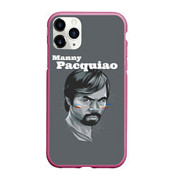 Чехол iPhone 11 Pro матовый Manny Pacquiao, цвет: 3D-малиновый