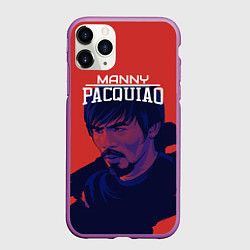 Чехол iPhone 11 Pro матовый Manny Pacquiao, цвет: 3D-фиолетовый