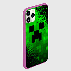 Чехол iPhone 11 Pro матовый MINECRAFT, цвет: 3D-фиолетовый — фото 2