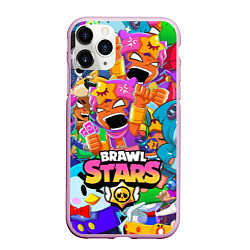 Чехол iPhone 11 Pro матовый BRAWL STARS SANDY, цвет: 3D-розовый