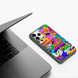 Чехол iPhone 11 Pro матовый BRAWL STARS SANDY, цвет: 3D-темно-зеленый — фото 2