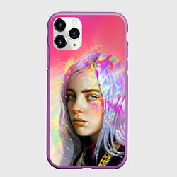 Чехол iPhone 11 Pro матовый РАДУЖНЫЙ ОГОНЬ, цвет: 3D-фиолетовый