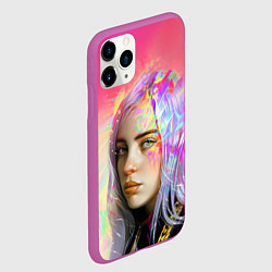 Чехол iPhone 11 Pro матовый РАДУЖНЫЙ ОГОНЬ, цвет: 3D-фиолетовый — фото 2