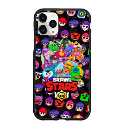 Чехол iPhone 11 Pro матовый BRAWL STARS, цвет: 3D-черный