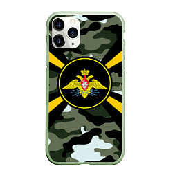 Чехол iPhone 11 Pro матовый Войска связи, цвет: 3D-салатовый