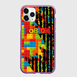 Чехол iPhone 11 Pro матовый Roblox, цвет: 3D-фиолетовый