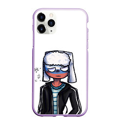 Чехол iPhone 11 Pro матовый CountryHumans - Россия, цвет: 3D-сиреневый