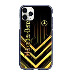 Чехол iPhone 11 Pro матовый Mercedes-Benz, цвет: 3D-серый