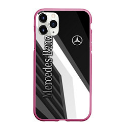 Чехол iPhone 11 Pro матовый Mercedes-Benz, цвет: 3D-малиновый