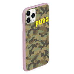 Чехол iPhone 11 Pro матовый PUBG лесной камуфляж, цвет: 3D-розовый — фото 2
