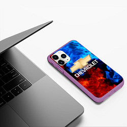 Чехол iPhone 11 Pro матовый CHEVROLET, цвет: 3D-фиолетовый — фото 2