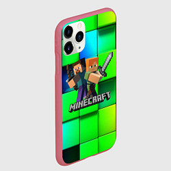Чехол iPhone 11 Pro матовый MINECRAFT, цвет: 3D-малиновый — фото 2